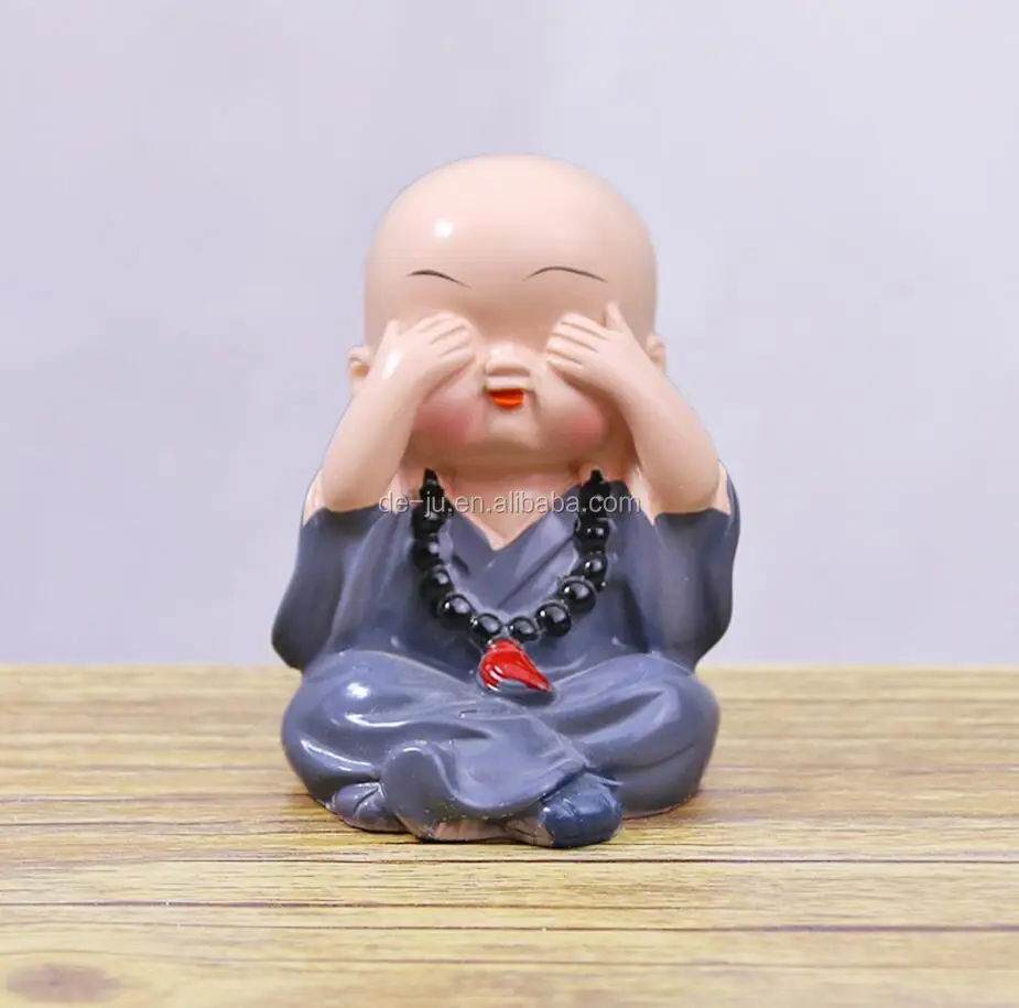 Mini Unique Shape Simulation Desktop Chinese Supplier Resin Clay Buddhist Monk