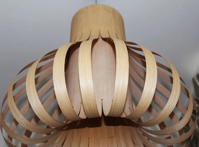 China Contemporary Hotel Restaurant Lighting Wooden Hanging Lamp Suspension Light