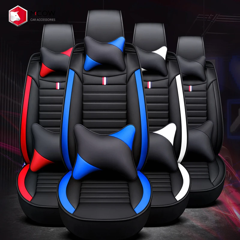 
High Quality Full Set Luxurious Universal PU Leather Car Seat Covers Fit 5 Seater Car Model With Cheap Price 