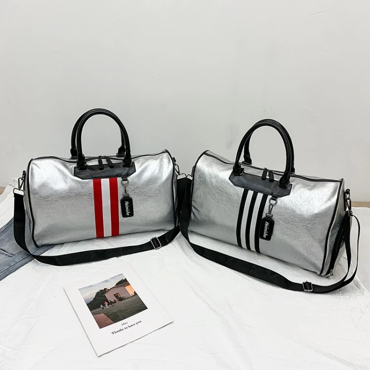 High quality customized private label luxury cylinder shaped zip lock clothes travel yoga duffle gym bag with logo