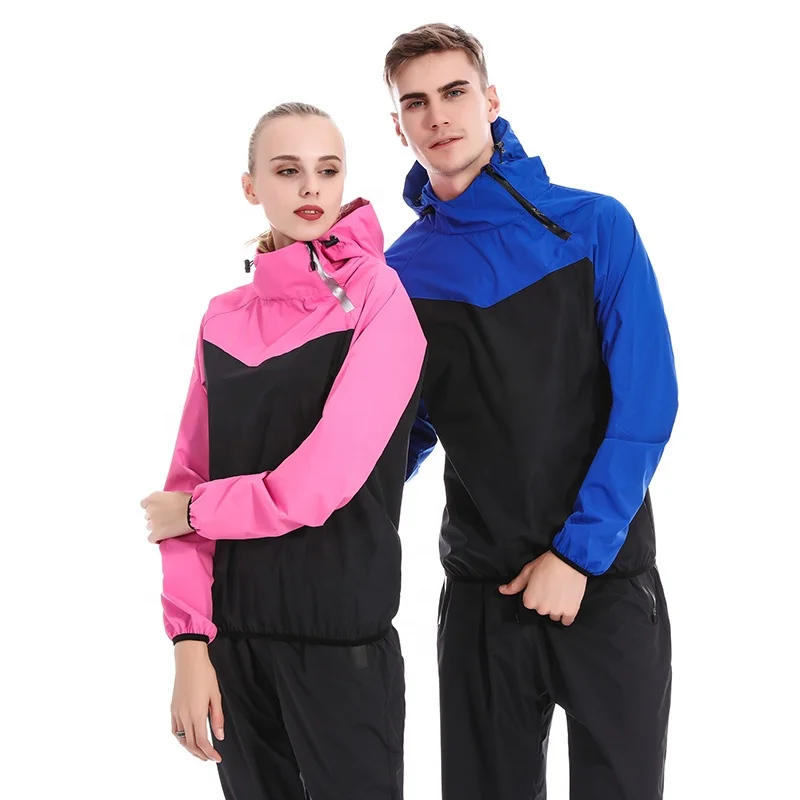 Спортивный костюм-сауна Yisun для похудения фитнеса тренажерного зала тренировок с дополнительным капюшоном белый защитой от прорывов