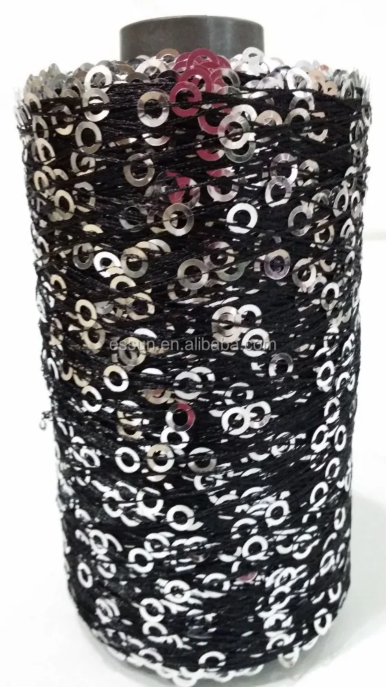bling bling bright round sequins thread beads yarn fancy yarn knitting yarn