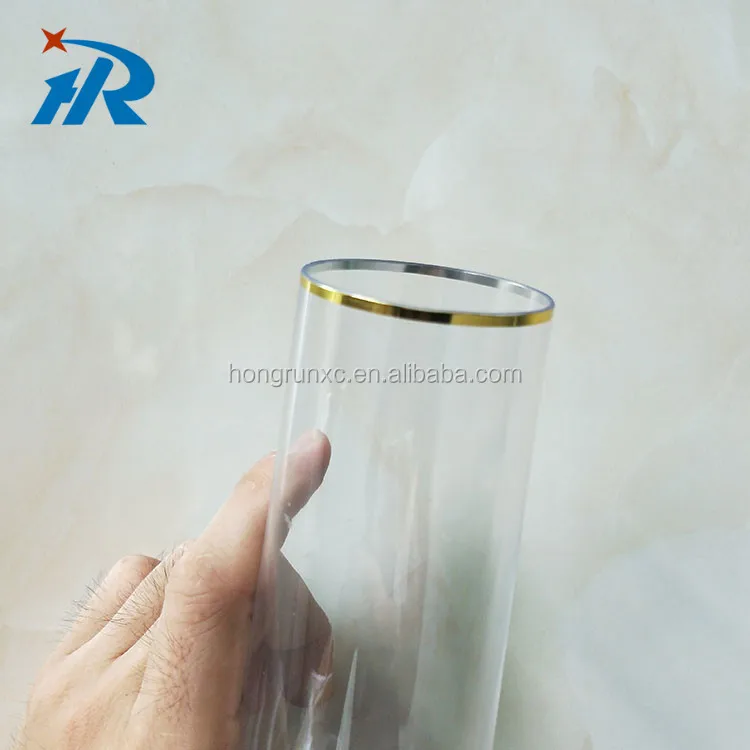 disposable stemless high quality gold rim plastic champagne flutes