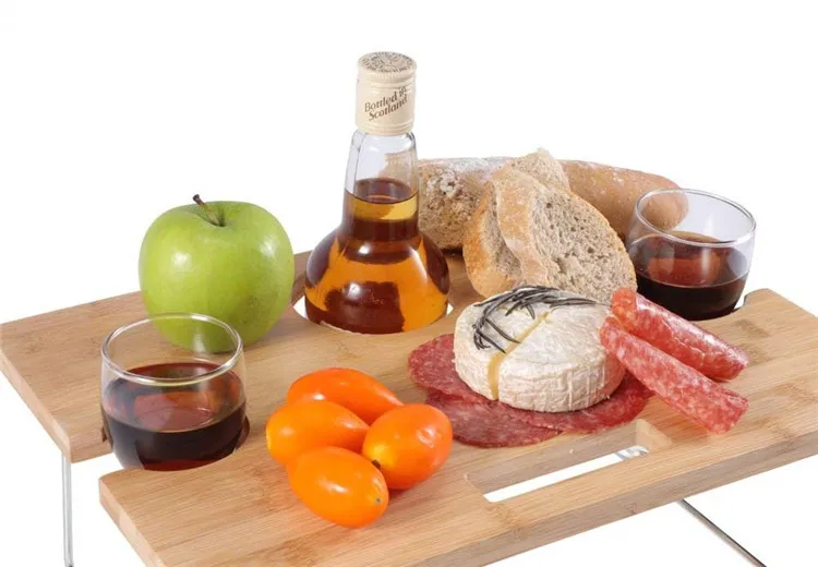 custom bamboo folding wine table, picnic wine table