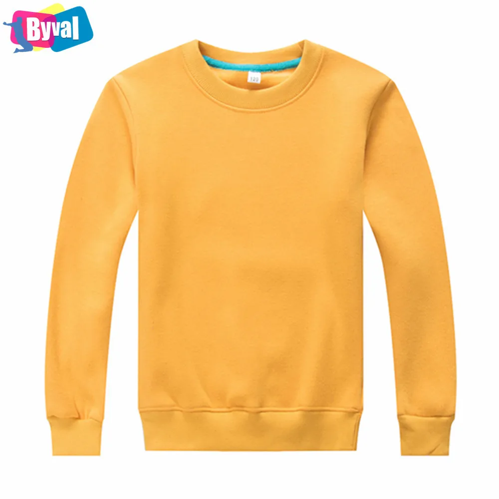 Kids Plain Sweatshirt Organic Cotton Made Children Crewneck Sweatshirts Wholesale Custom All Sizes