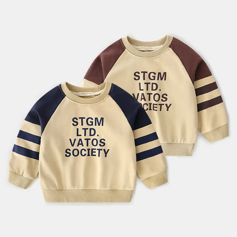 
2019 autumn new boy sweater children wear cotton shirt children wash soft round neck collar clothes 