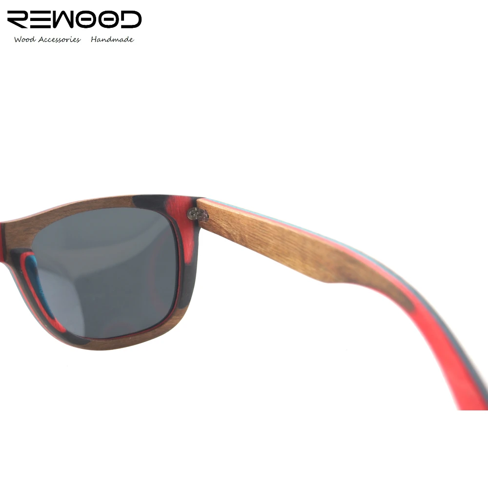 Wood Bamboo Eyewear  Handmade Cheap Skateboard Wooden Sunglasses With Case