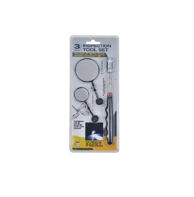 With 2 Telescopic Inspection Mirror Head & LED 5 LBS Magnetic Pick Up Tool 3pcs Inspection Tool Set