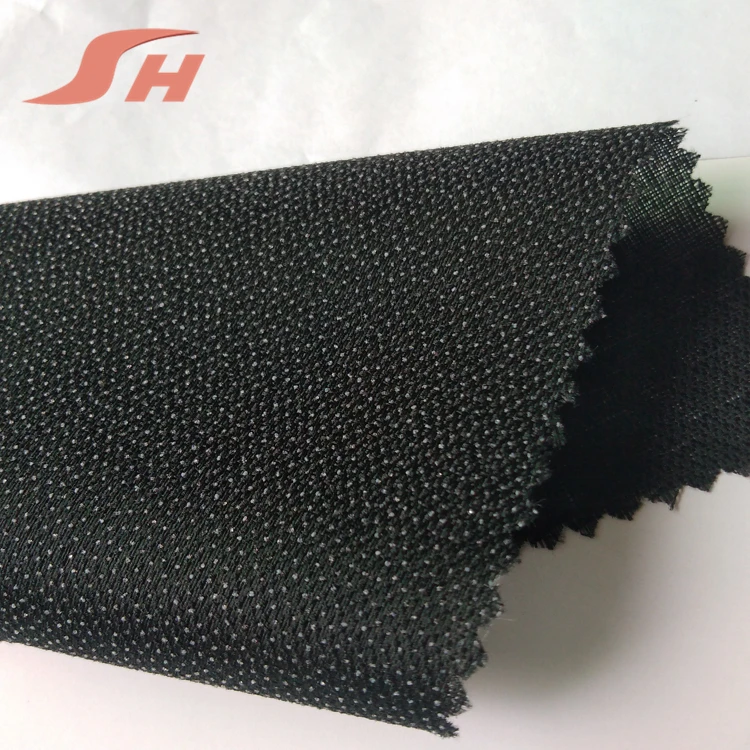 PA или PES двойной точечный тканый водорастворимый воротник плавкий прокладочный белый точечный