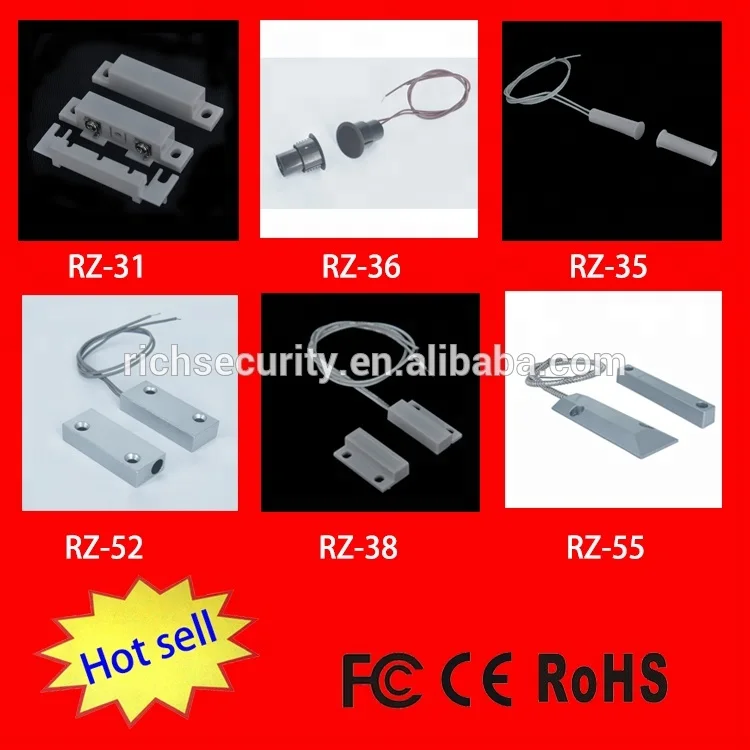 Richsecurity RZ-33B Normally Closed Magnetic Door Alarm Switch  Rugged Plastic Recessed Magnetic Door Contact Sensor Switch
