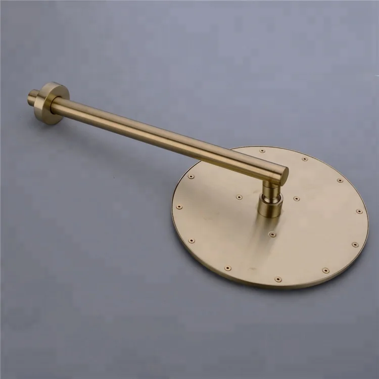 Brushed Gold Solid Brass Bathroom Shower Set Shower System Mixer Water Set 8-10 Inch Rain Shower