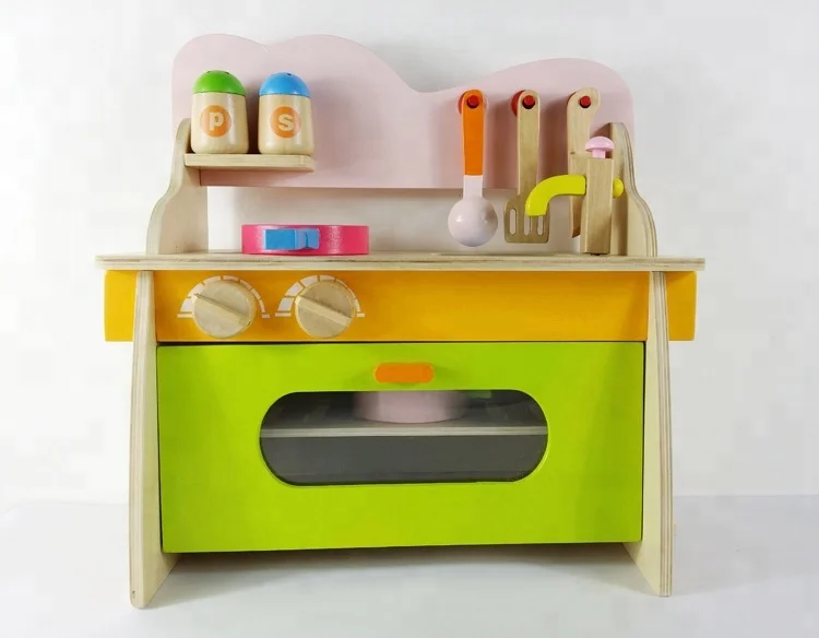 Wholesale Chinese cheaper wooden children pretend play girl cooking game kitchen set for kids WKT003