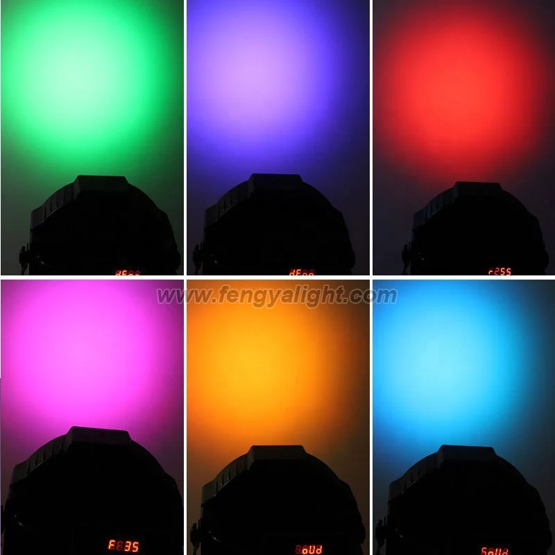18x3w rgb slim led par 64 flat par light