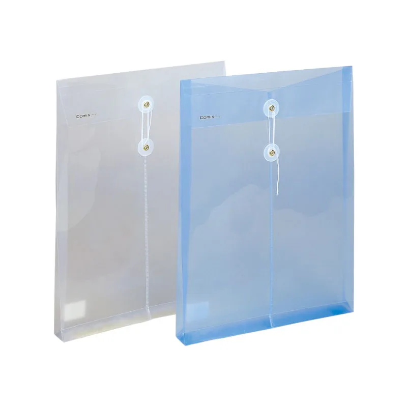 PP Plastic Document File Holder A4 Clear File Envelope with Button