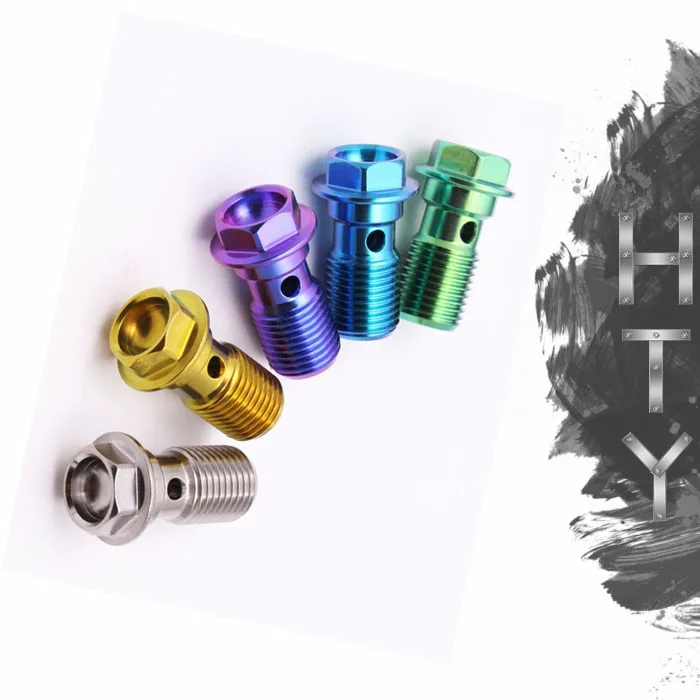 Motorcycle Brake Caliper Titanium banjo bolt Oil Drain Screw/titanium Hollow Screw M10x1.25