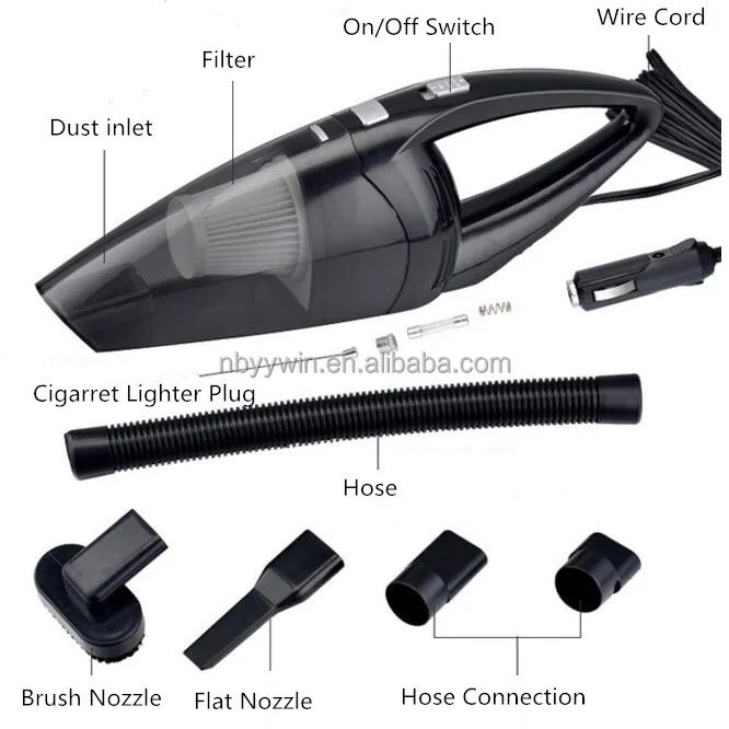 
Handheld Dust Suction Collector FOR DRY AND WET USE 100W 12V Car Vacuum Cleaner With HEPA Filter 