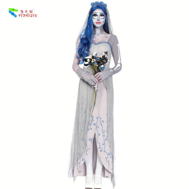 YIZHIQIU Skeleton Bride beautiful dress party costumes