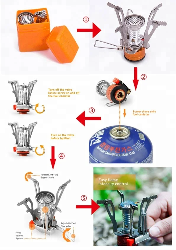 Kongbo Outdoor Portable Ultralight With Piezo Ignition Mini Camping Stove