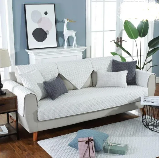 Charmcci 600213 Decorative l shape sofa cover cushion set design high quality leather satin 3 places living room printed