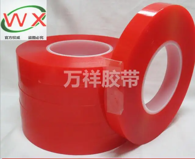 
Hot 3mm*50M Strong Acrylic Adhesive PET Red Film Clear Double Side Tape No Trace For Phone Tablet LCD Screen Glass 