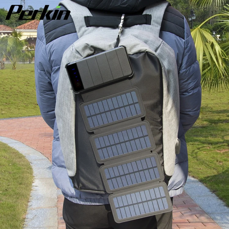 2019 High capacity portable ultra thin solar power bank portable solar power bank with led light