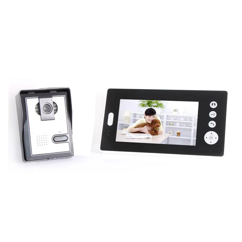 2.4GHz 7 Inch LCD Monitor Wireless Video Door Phone System With 1 Waterproof Door Bell Camera 1 Monitor Used For Home Security