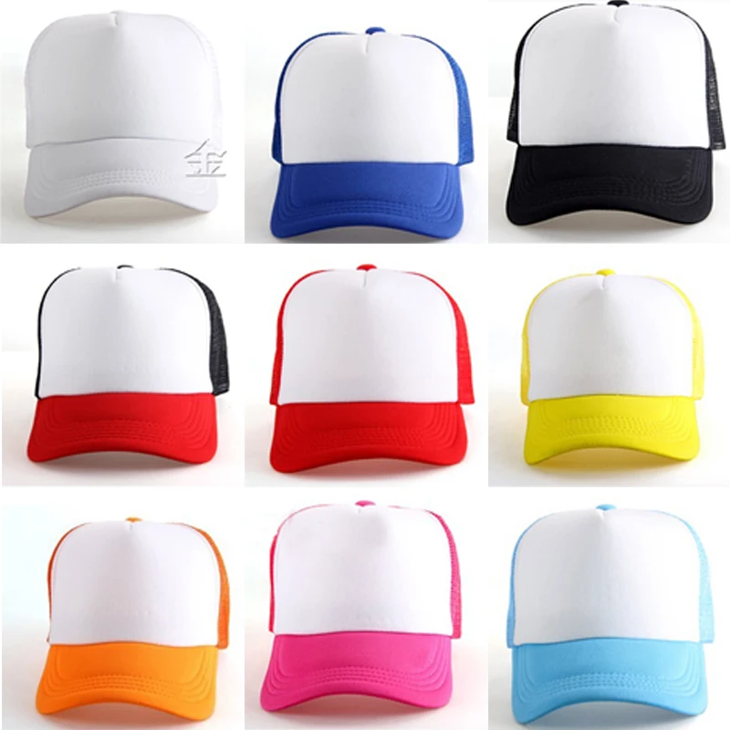 Advertising Custom Sublimation Hat Blanks Kids Cotton Baseball Mesh Hat For Sublimation Printing