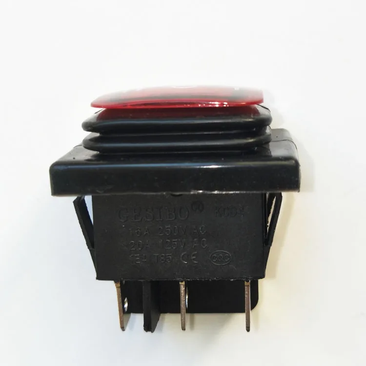 Waterproof 3 position T105 55 6 pins ON OFF ON illuminated rocker switches