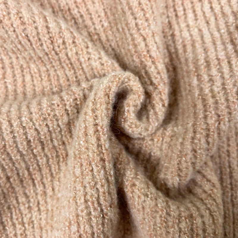 
OEM factory custom solid color sequin beads half collar knitting long sleeve alpaca women sweater with peraly 