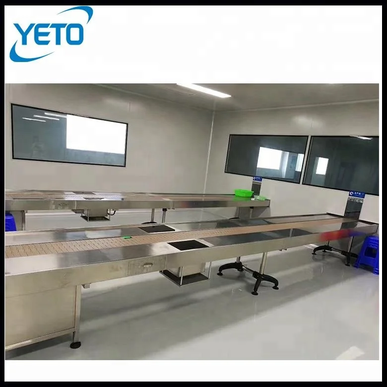 customized high quality automatic stainless steel flat product conveyor belt PVC PU Transfer Conveyor table