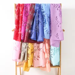 High Quality Chiffon georgette fabric plain shawl floral embroidery stoles scarf  indian shawl