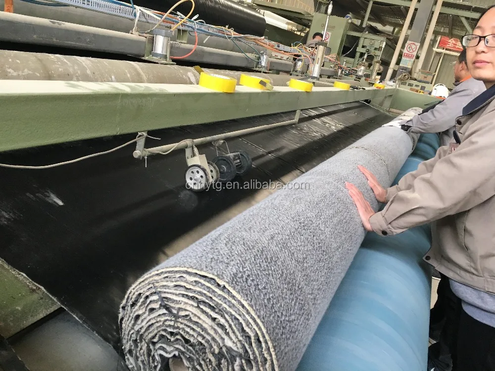 bentonite geotextile geosynthetic clay liners coating with HDPE 0.2mm film waterproof system bentonite clay blanket