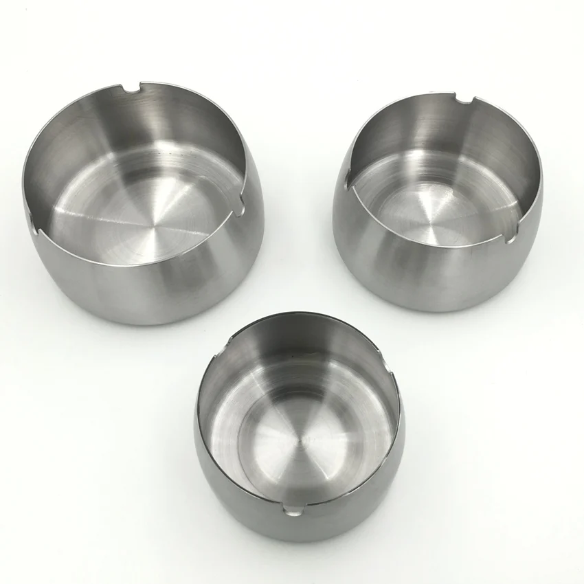 Metal medium size table ashtray home stainless steel round ashtray - M#