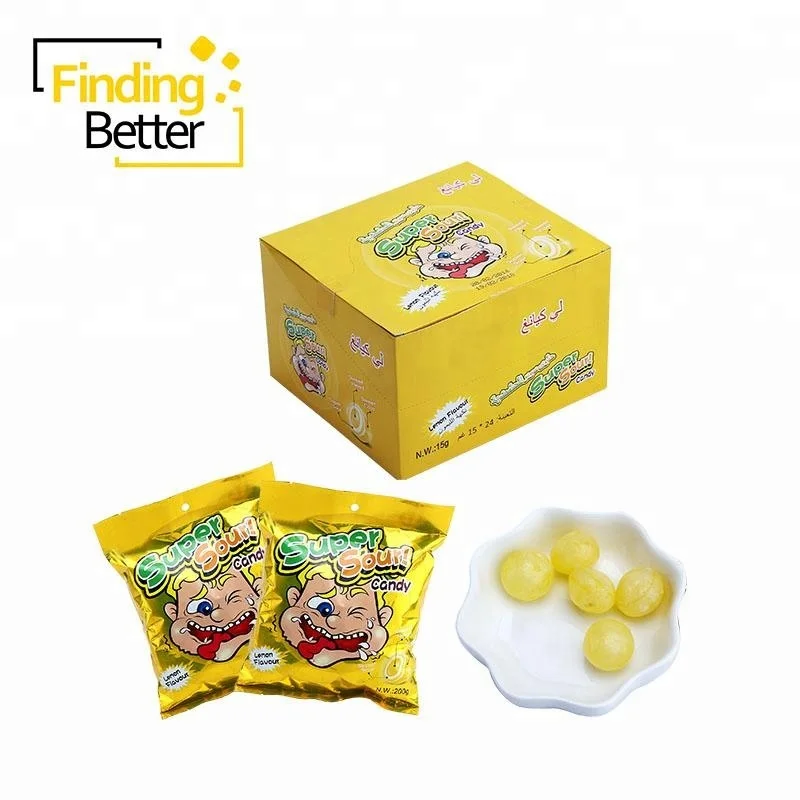 
Brazil Sweets Round Balls Candy Fresh Lemon Sour Fruit Candy Names 