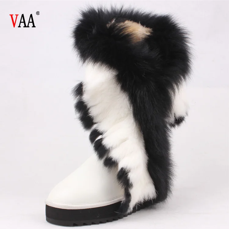 Зимние сапоги из натуральной кожи с мехом енота