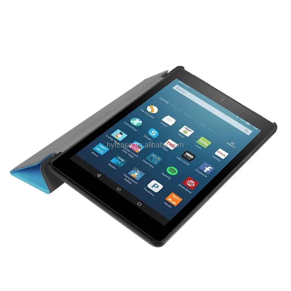 
Auto sleep/wake function smart tablet Flip Book cover for Amazon New kindle fire HD 8 leather case 