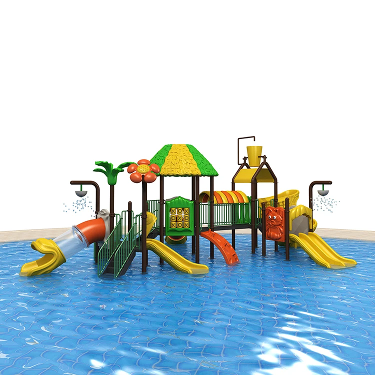 NEW kids water play equipment, children Plastic slide water park playground
