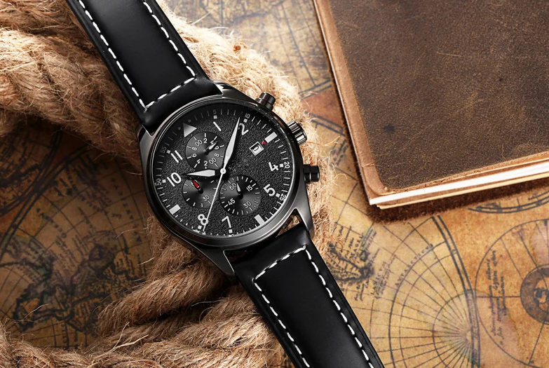 Multi colour leather watch big sale man quartz watch as the gifts