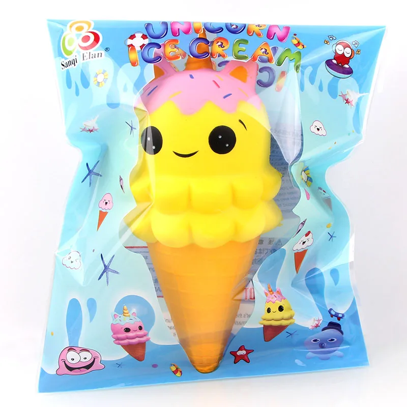 New Jumbo Squishies Slow Rising Unicorn Ice Cream Cone Kawaii Cake Scented of Stress Reliever Ball Toys Promotional Gift
