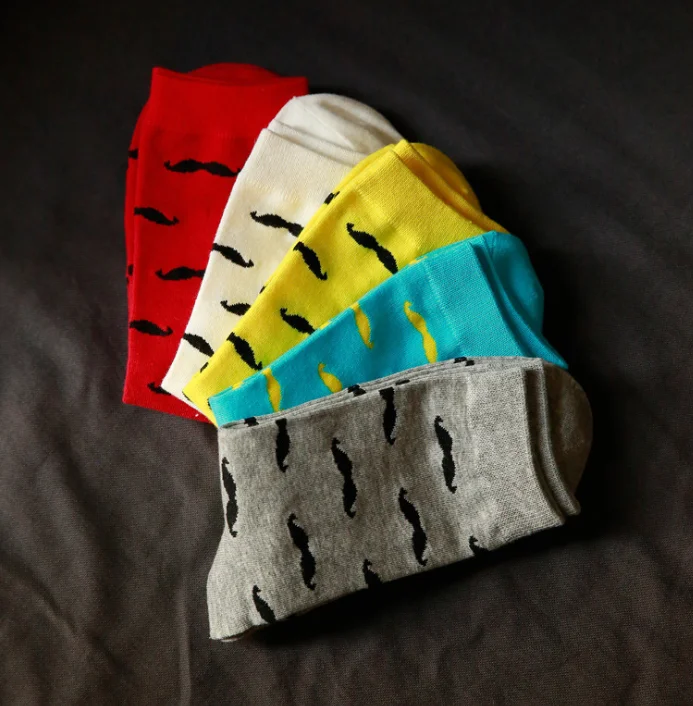 Luxury Colorful Cotton Fun Novelty Dress Mustache Socks