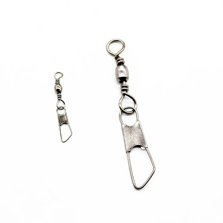 Fishhooks Connector Hooks Terminal Barrel Fishing Swivel With Safety Snap