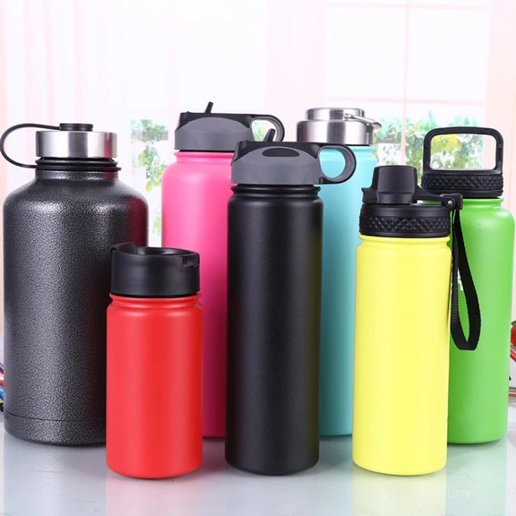 500ml Custom LOGO Double Wall Stainless Steel Water Bottle Vacuum Flask With Handle