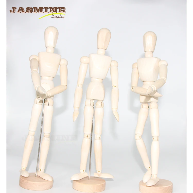 Manikin Movable Limbs Adjustable Human Mannequin Artists Wooden Ready to Ship 30cm Stand Men Wood Wig Stand with Head for Adults