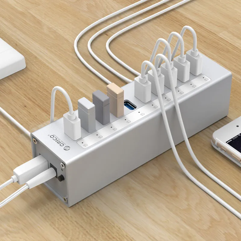 ORICO A3H10  Aluminum Alloy 10 Port USB3.0 HUB with BC1.2 Charger