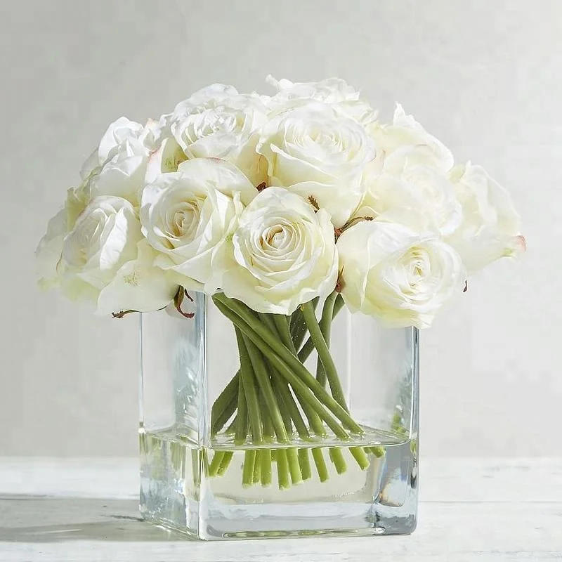 Wholesale Wedding clear mirror square glass vase