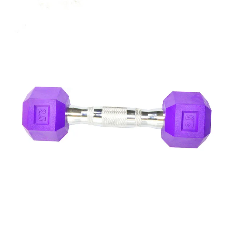 Hex Rubber Coated dumbbell dumbbells commercial dumbbell set for gym