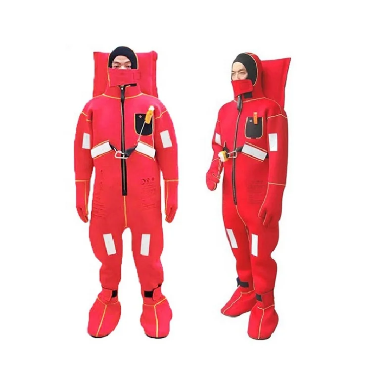 SOLAS Marine Red Insulated Neoprene Immersion Suit Life Jacket DFB-II