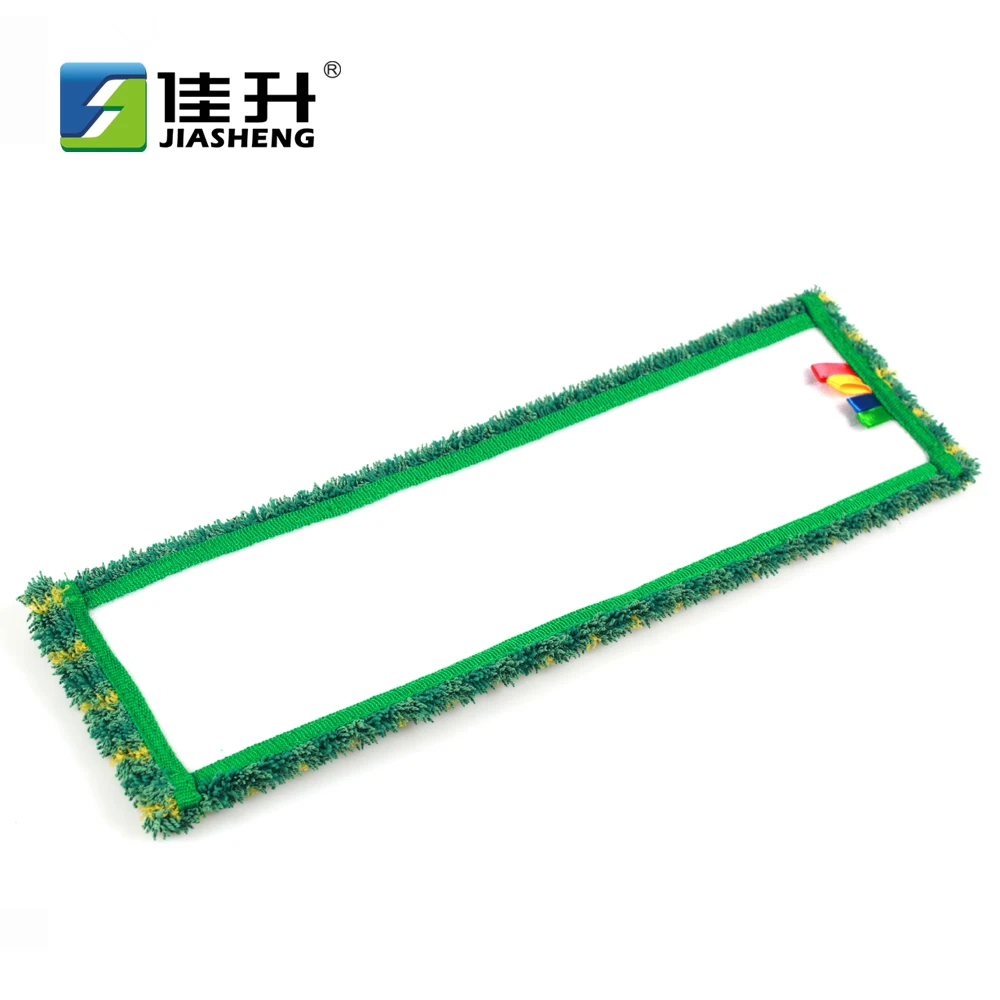 Commercial Zigzag Microfiber mop Pad with Scrubber and hook and loop fastener back 18 Inches