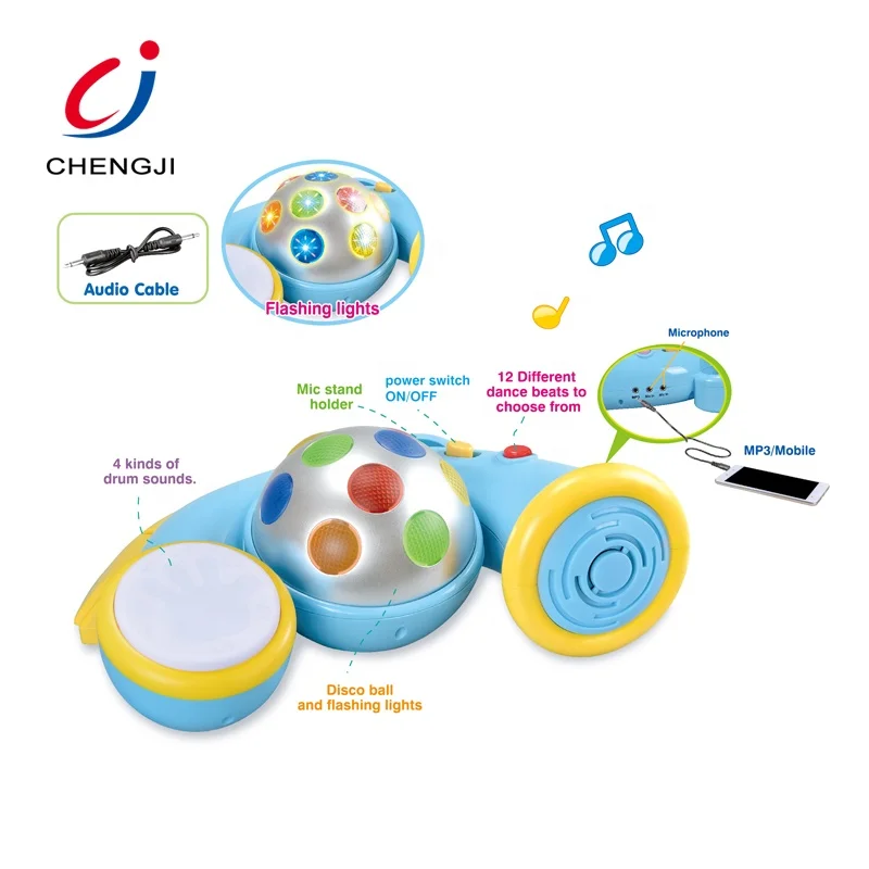 Electric plastic musical instruments karaoke microphone toy for kids