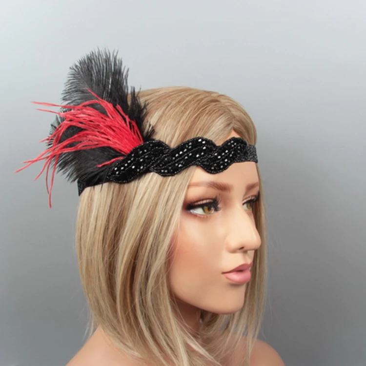 New product hair accessory indian feather headpiece design fashion wedding feathers headdress